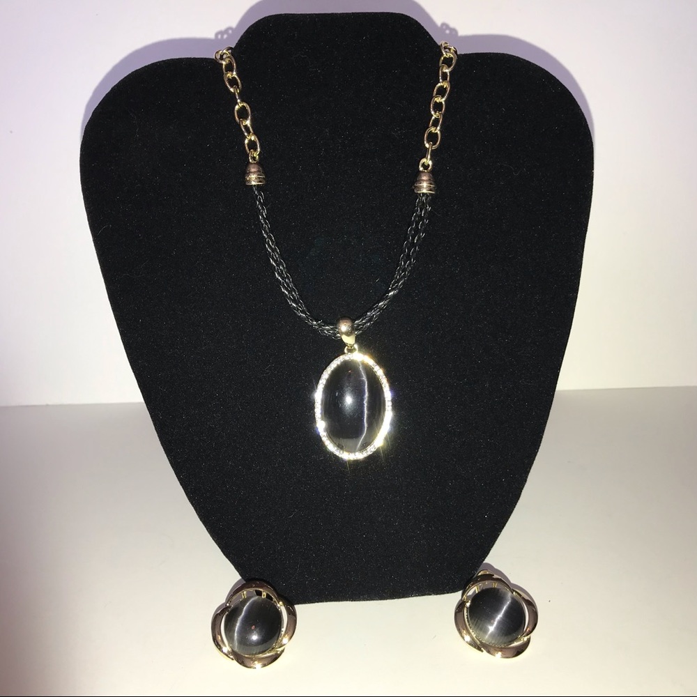 RFM necklace and earrings.